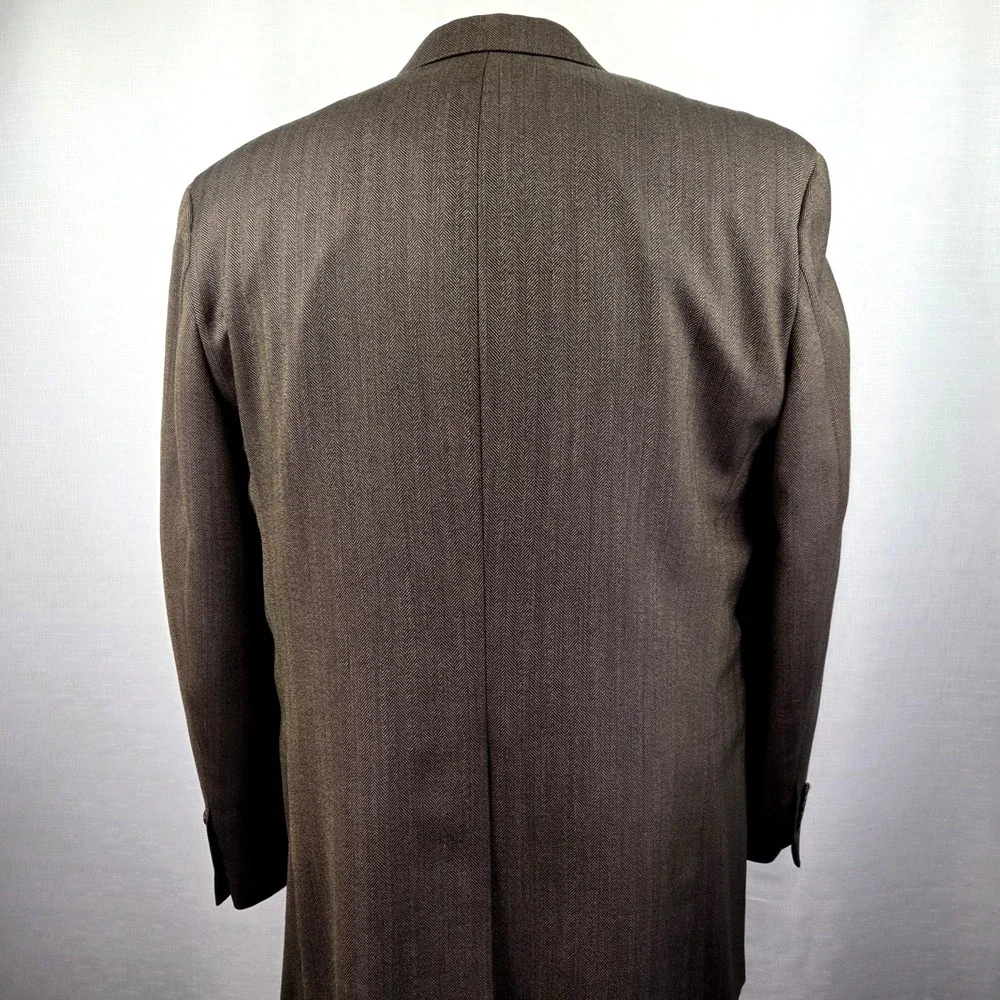 Ralph Lauren Made For Dillard's Brown Herringbone Blazer Jacket‎ Men's 44R Wool